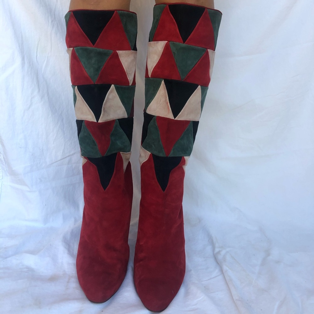 Alberto D Molina 1980s vintage suede leather boots